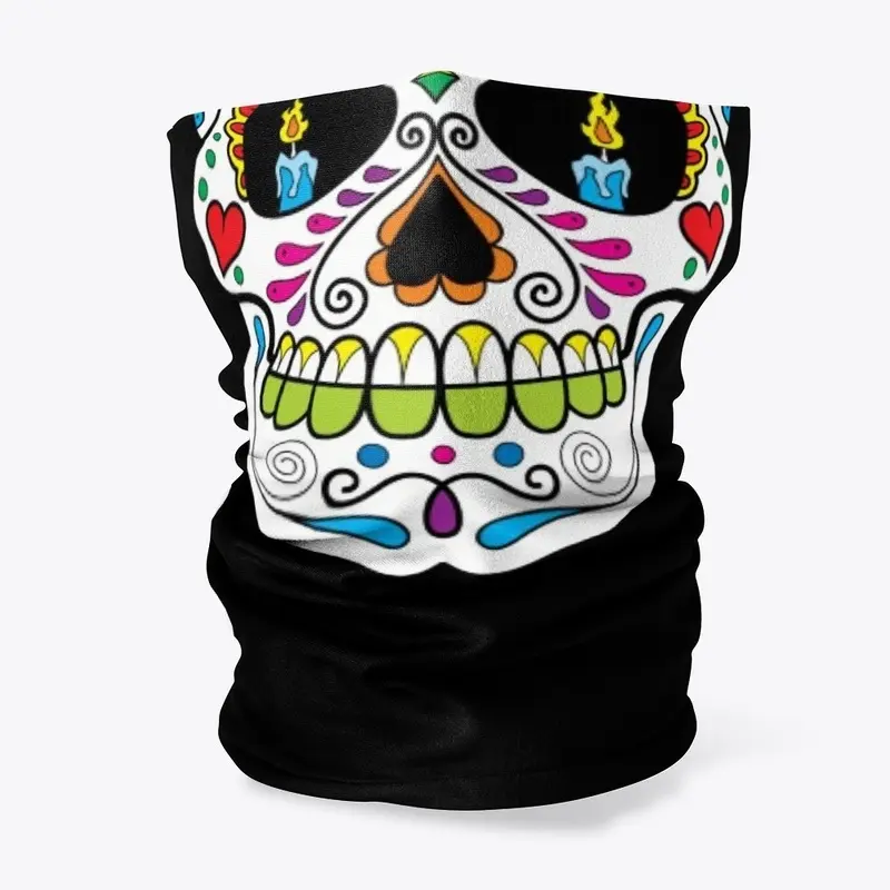 Neck gaiter mask mexican Sugar Skull