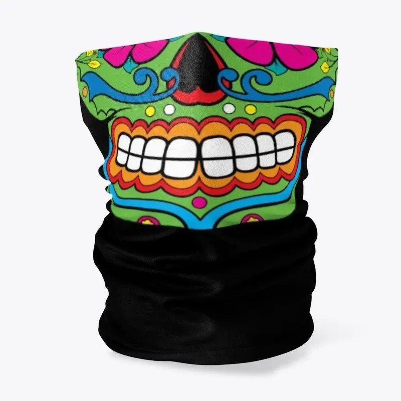 Neck gaiter mask mexican Sugar Skull