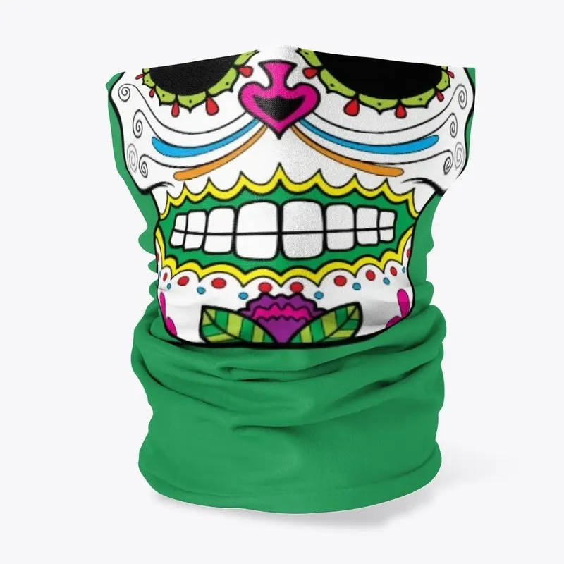 Neck gaiter mask mexican Sugar Skull